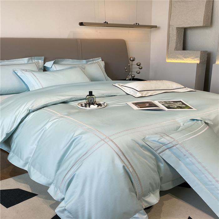 91家纺网 家纺一手货源 找家纺 家居1号家纺 2026新款50双股100支长绒棉四件套-巴黎 巴黎-马卡绿