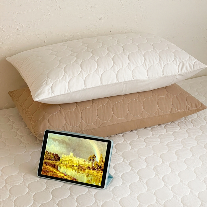 91家纺网 家纺一手货源 找家纺 （总）橙子家居   2026年新款韩系云朵泡芙纯色水洗棉花床盖三件套