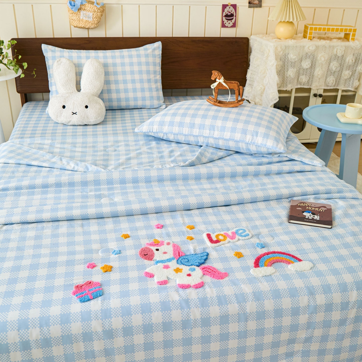 91家纺网 家纺一手货源 找家纺 （总）倾慕家纺 2026新款全棉卡通毛巾绣系列夏被