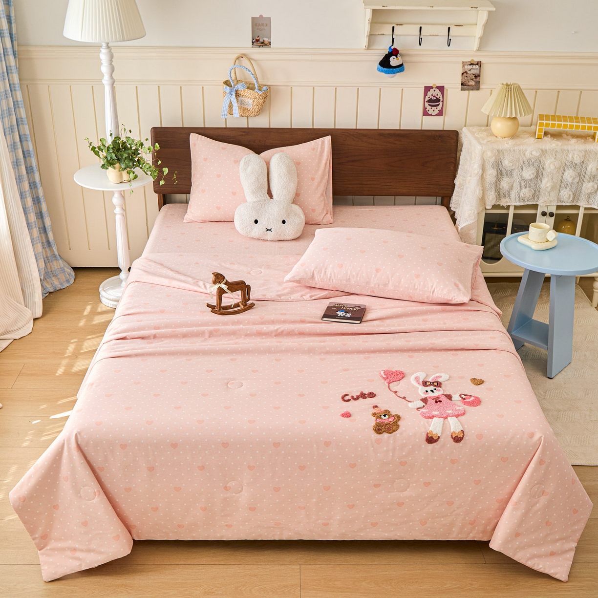 91家纺网 家纺一手货源 找家纺 （总）倾慕家纺 2026新款全棉卡通毛巾绣系列夏被