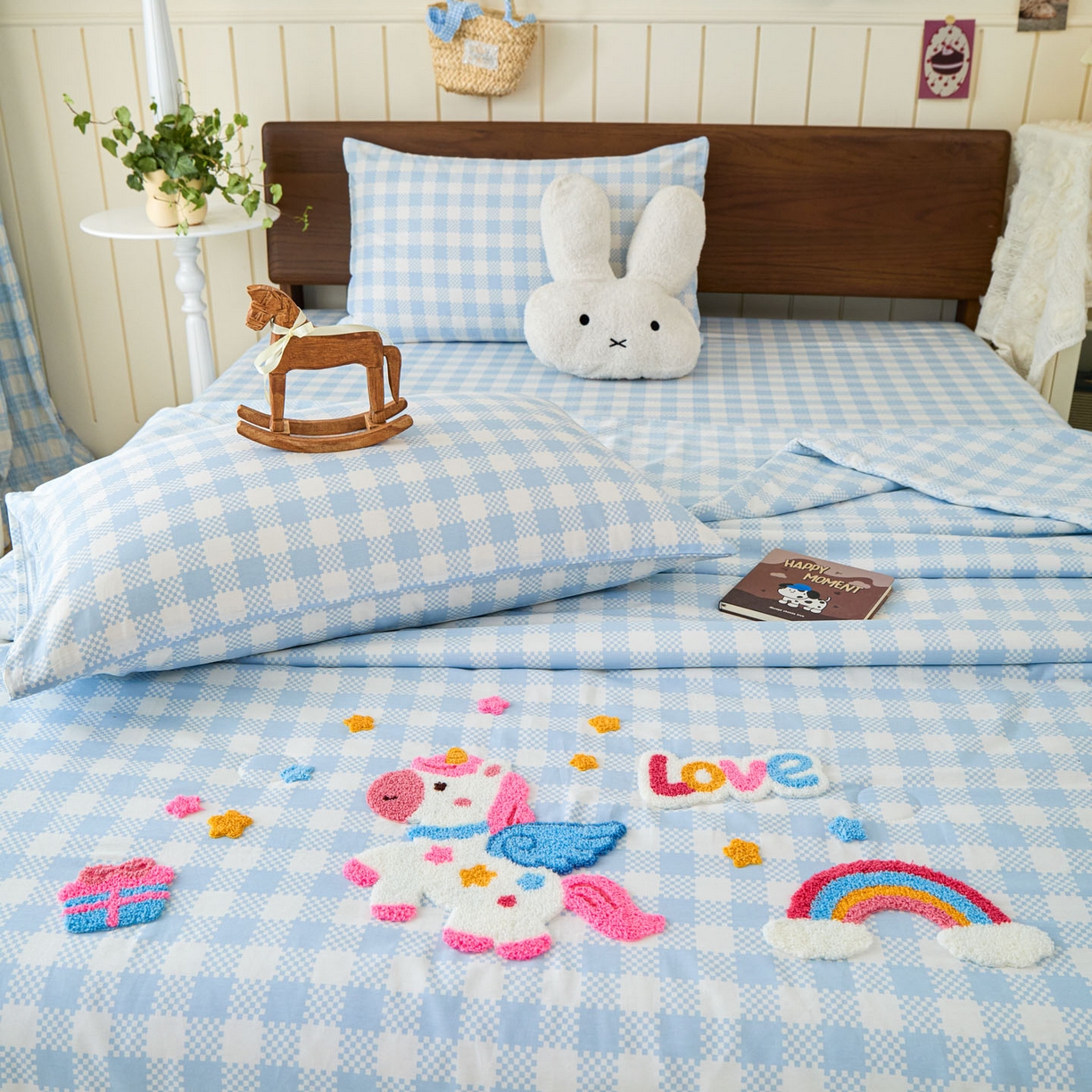 91家纺网 家纺一手货源 找家纺 （总）倾慕家纺 2026新款全棉卡通毛巾绣系列夏被