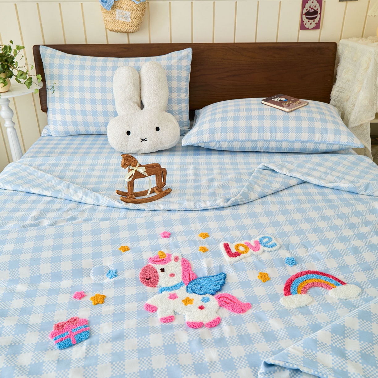 91家纺网 家纺一手货源 找家纺 （总）倾慕家纺 2026新款全棉卡通毛巾绣系列夏被