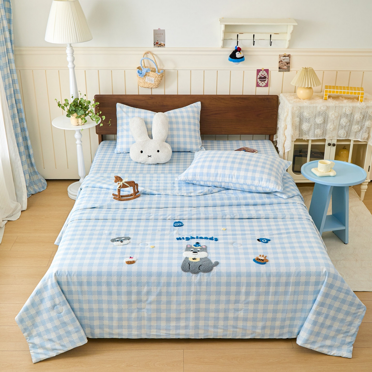 91家纺网 家纺一手货源 找家纺 （总）倾慕家纺 2026新款全棉卡通毛巾绣系列夏被