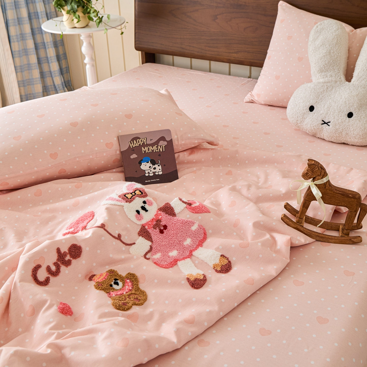 91家纺网 家纺一手货源 找家纺 倾慕家纺 2026新款全棉卡通毛巾绣系列夏被 夏被兔兔熊