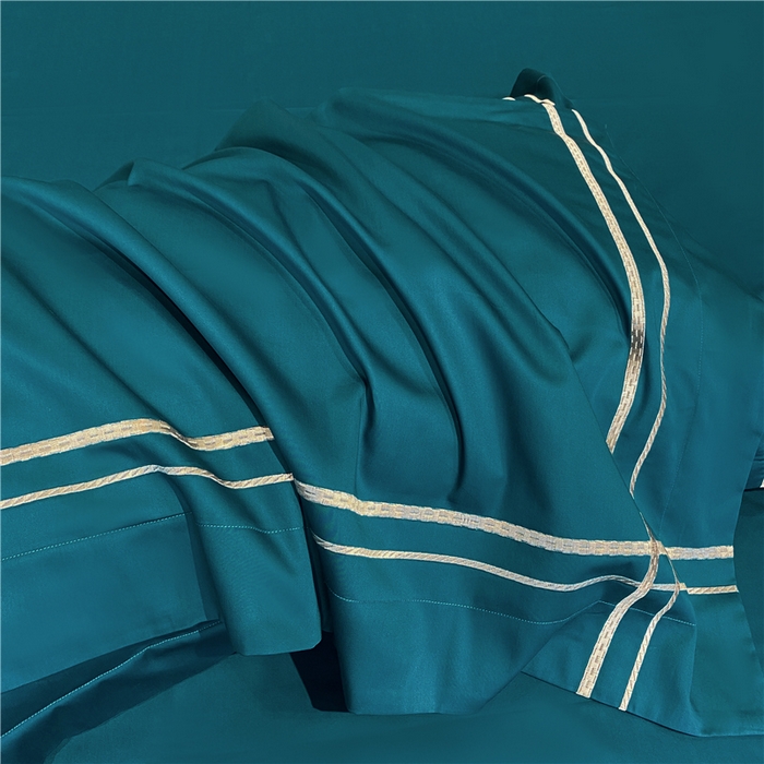 91家纺网 家纺一手货源 找家纺 家居1号家纺 2026新款50双股100支长绒棉四件套-巴黎 巴黎-墨绿