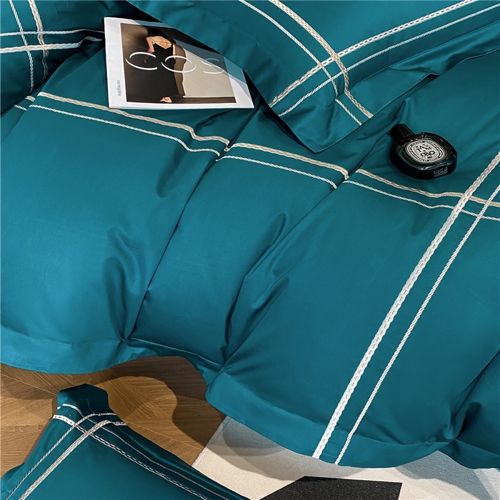 91家纺网 家纺一手货源 找家纺 家居1号家纺 2026新款50双股100支长绒棉四件套-巴黎 巴黎-墨绿