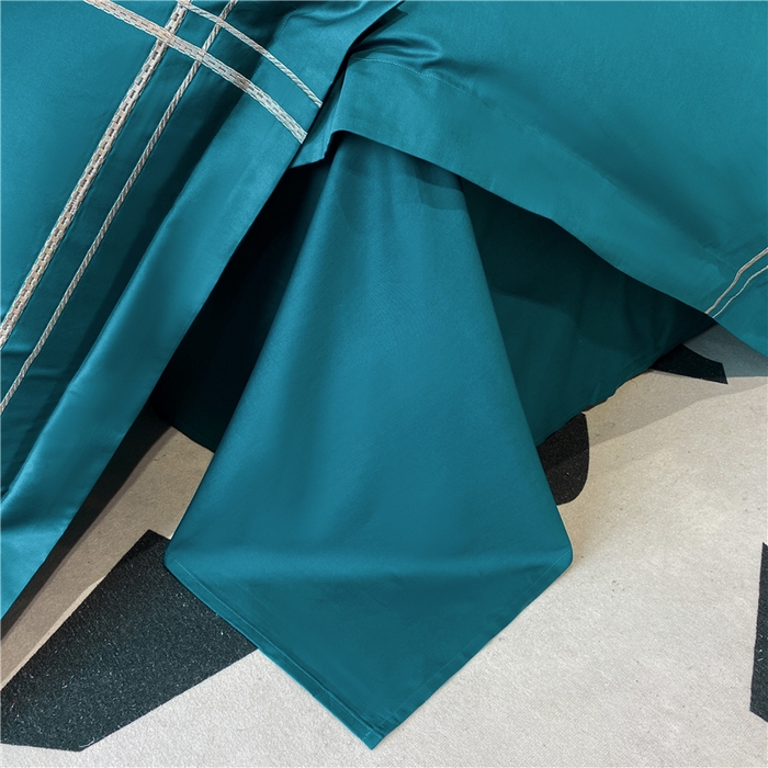 91家纺网 家纺一手货源 找家纺 家居1号家纺 2026新款50双股100支长绒棉四件套-巴黎 巴黎-墨绿