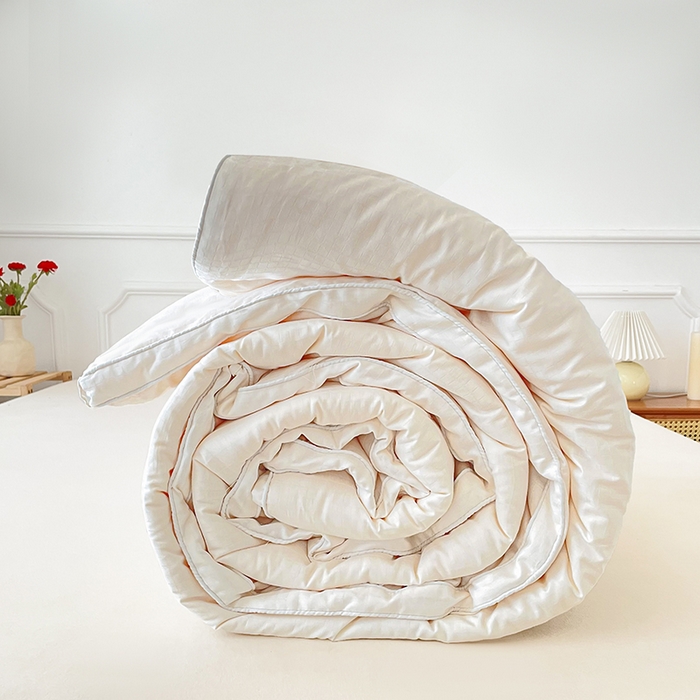 91家纺网 家纺一手货源 找家纺 锦尚坊被芯馆 2026新款大提花全棉21%大豆被纯棉立体双边被子春秋被加厚冬被夏被直播包质检 奶白