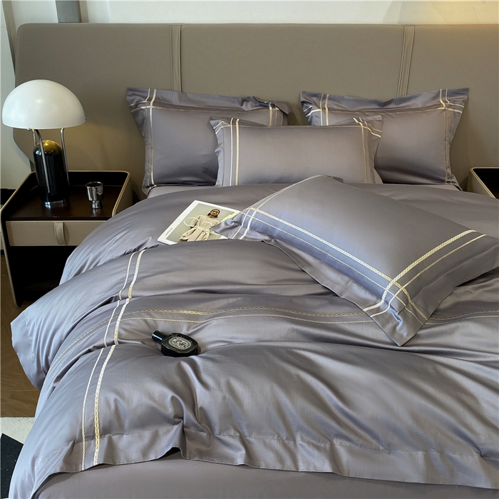 91家纺网 家纺一手货源 找家纺 家居1号家纺 2026新款50双股100支长绒棉四件套-巴黎 巴黎-绅士灰