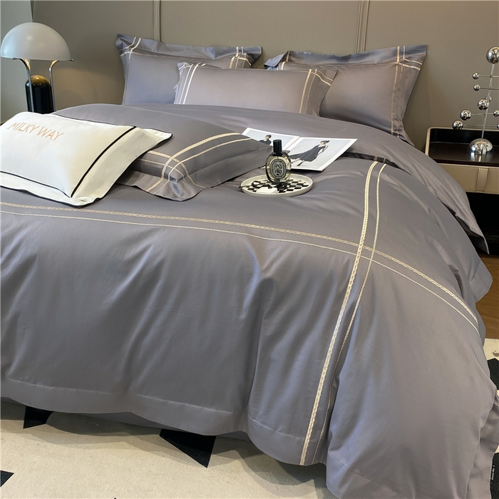 91家纺网 家纺一手货源 找家纺 家居1号家纺 2026新款50双股100支长绒棉四件套-巴黎 巴黎-绅士灰