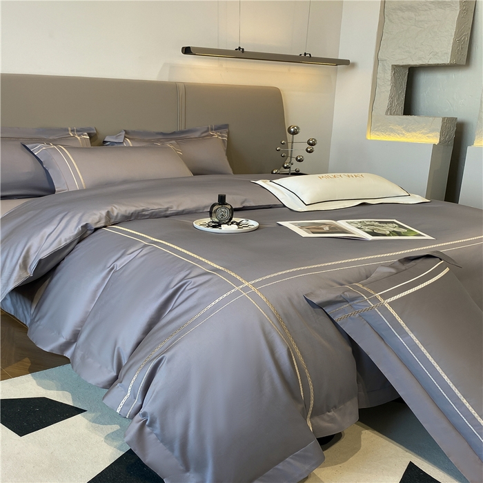 91家纺网 家纺一手货源 找家纺 家居1号家纺 2026新款50双股100支长绒棉四件套-巴黎 巴黎-绅士灰