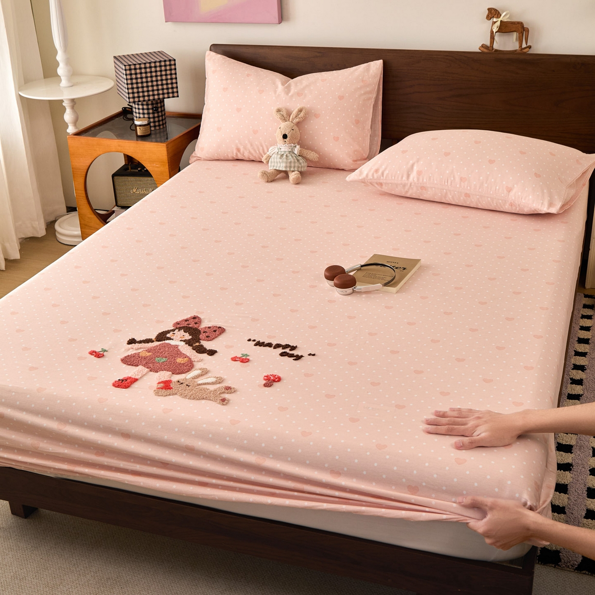 91家纺网 家纺一手货源 找家纺 （总）倾慕家纺 2026新款A类全棉毛巾绣系列单床笠