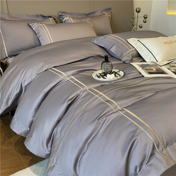 91家纺网 家纺一手货源 找家纺 家居1号家纺 2026新款50双股100支长绒棉四件套-巴黎 巴黎-绅士灰