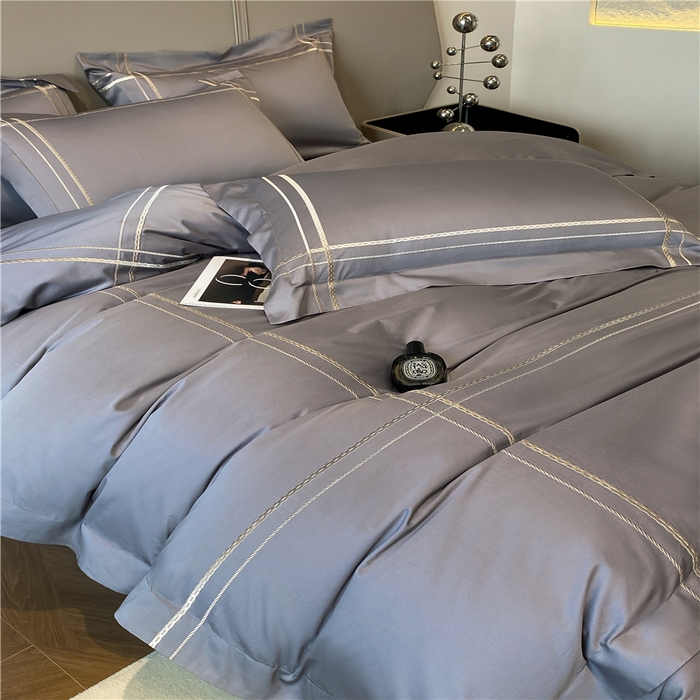 91家纺网 家纺一手货源 找家纺 家居1号家纺 2026新款50双股100支长绒棉四件套-巴黎 巴黎-绅士灰