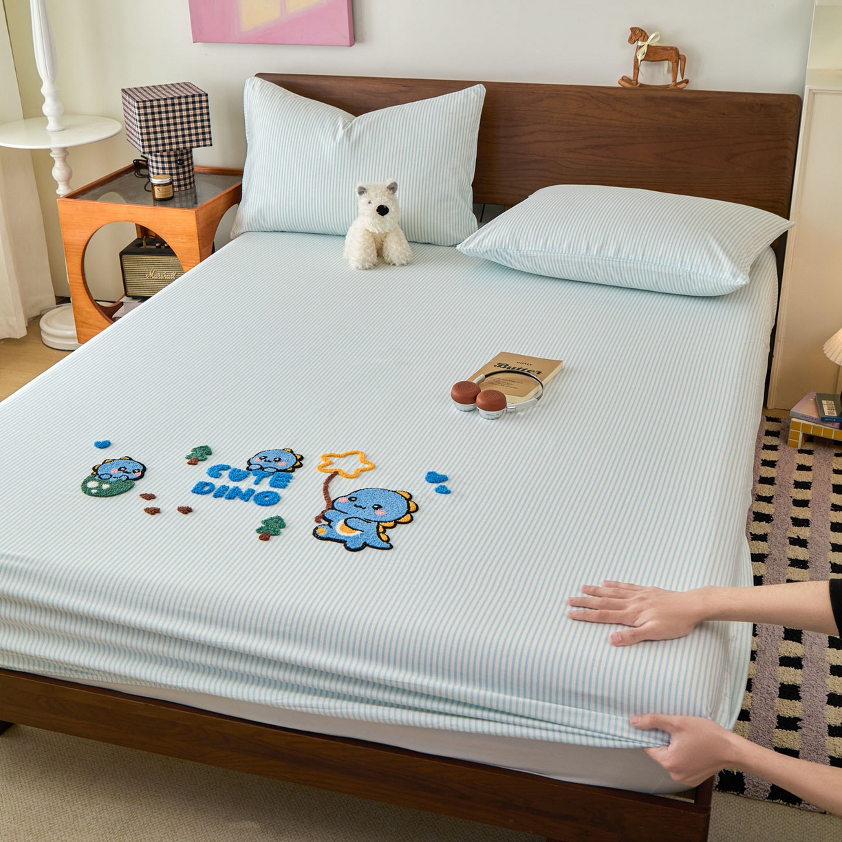 91家纺网 家纺一手货源 找家纺 （总）倾慕家纺 2026新款A类全棉毛巾绣系列单床笠