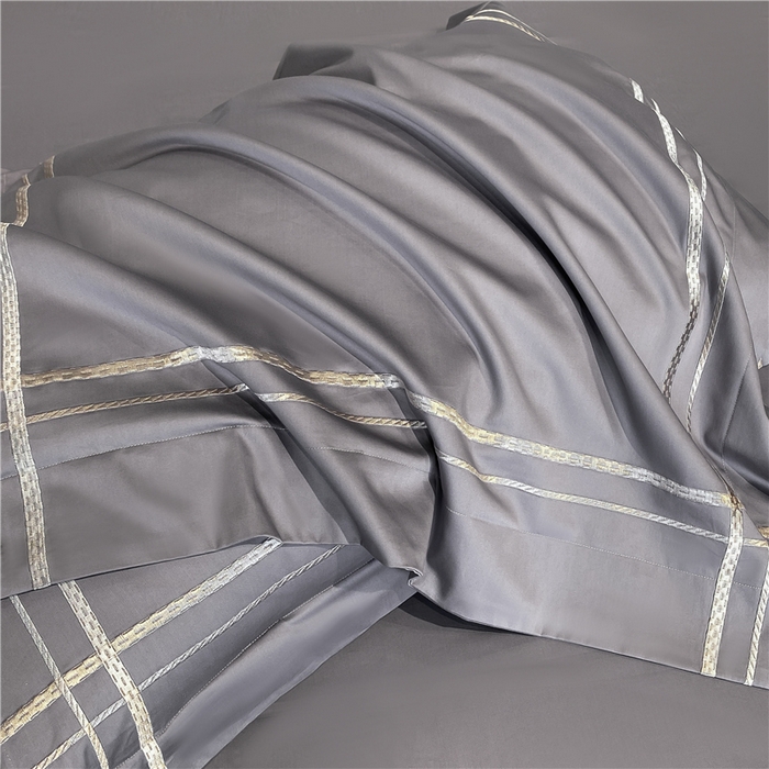 91家纺网 家纺一手货源 找家纺 家居1号家纺 2026新款50双股100支长绒棉四件套-巴黎 巴黎-绅士灰