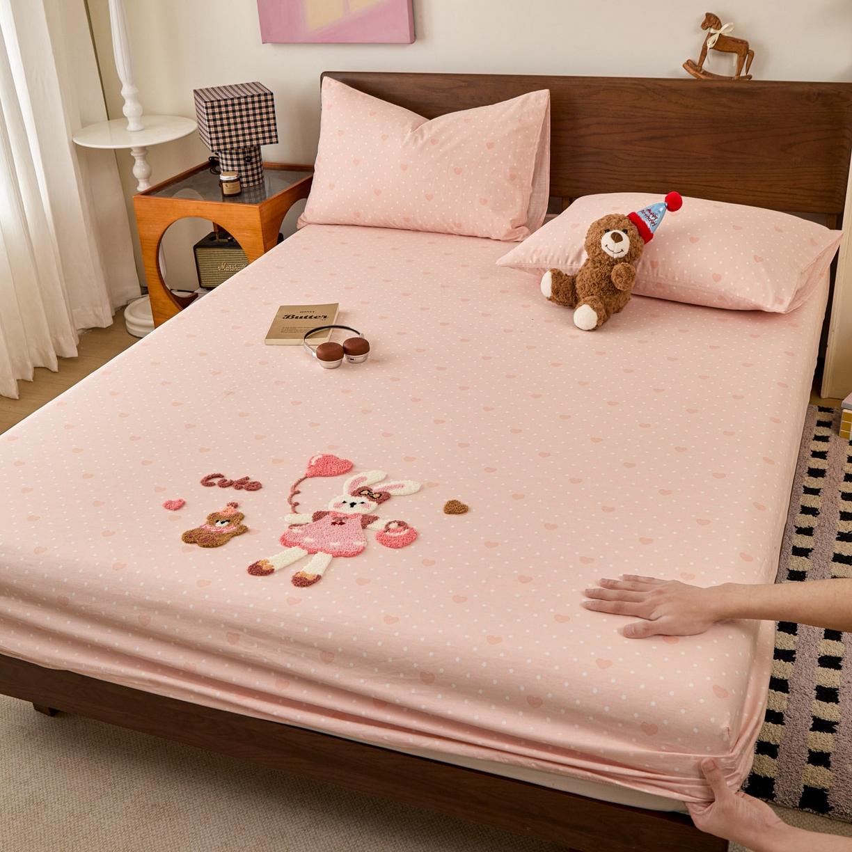 91家纺网 家纺一手货源 找家纺 （总）倾慕家纺 2026新款A类全棉毛巾绣系列单床笠