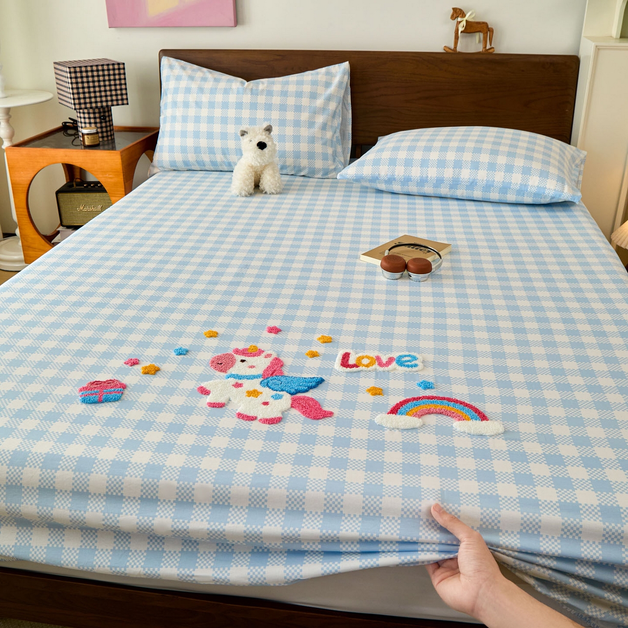 91家纺网 家纺一手货源 找家纺 （总）倾慕家纺 2026新款A类全棉毛巾绣系列单床笠