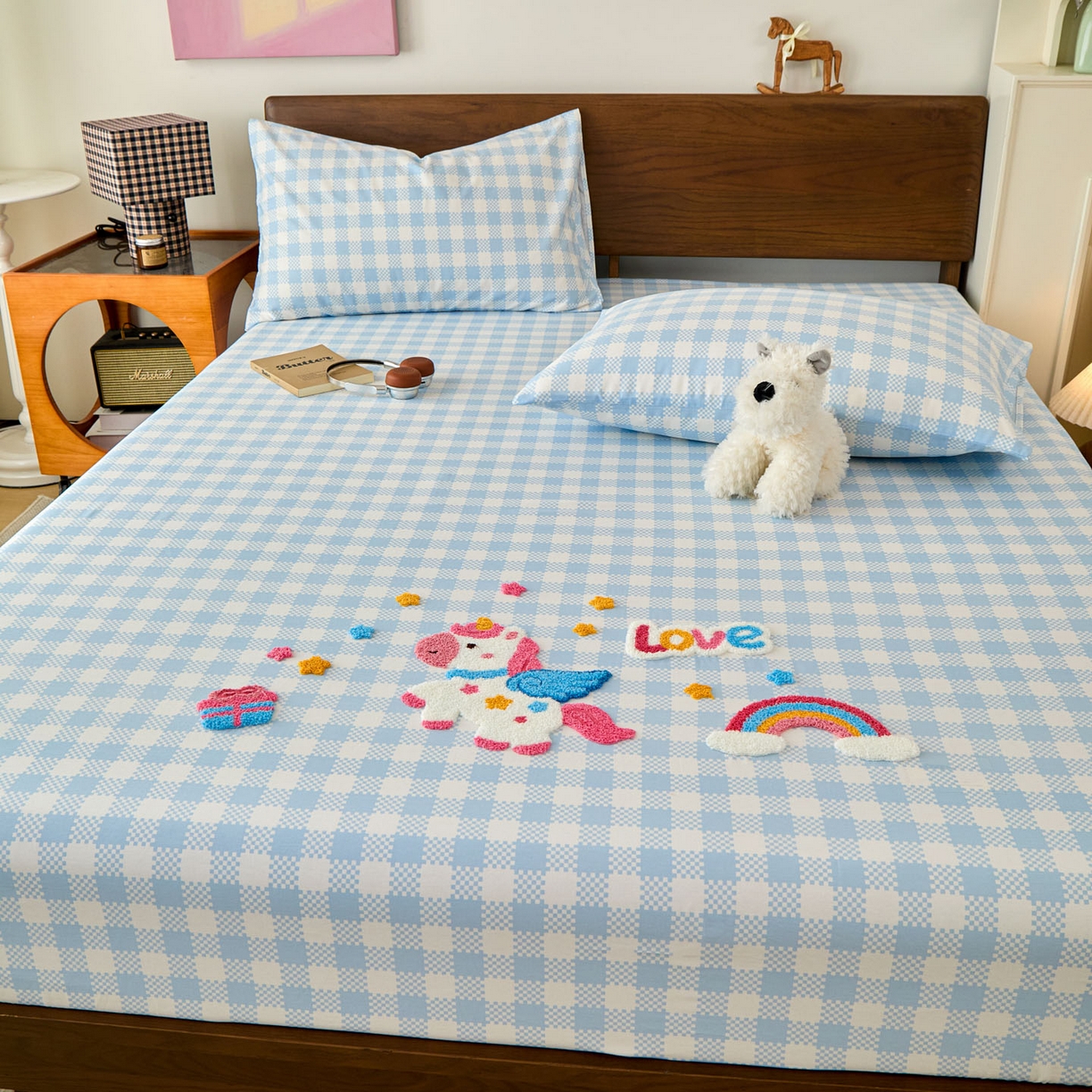 91家纺网 家纺一手货源 找家纺 （总）倾慕家纺 2026新款A类全棉毛巾绣系列单床笠