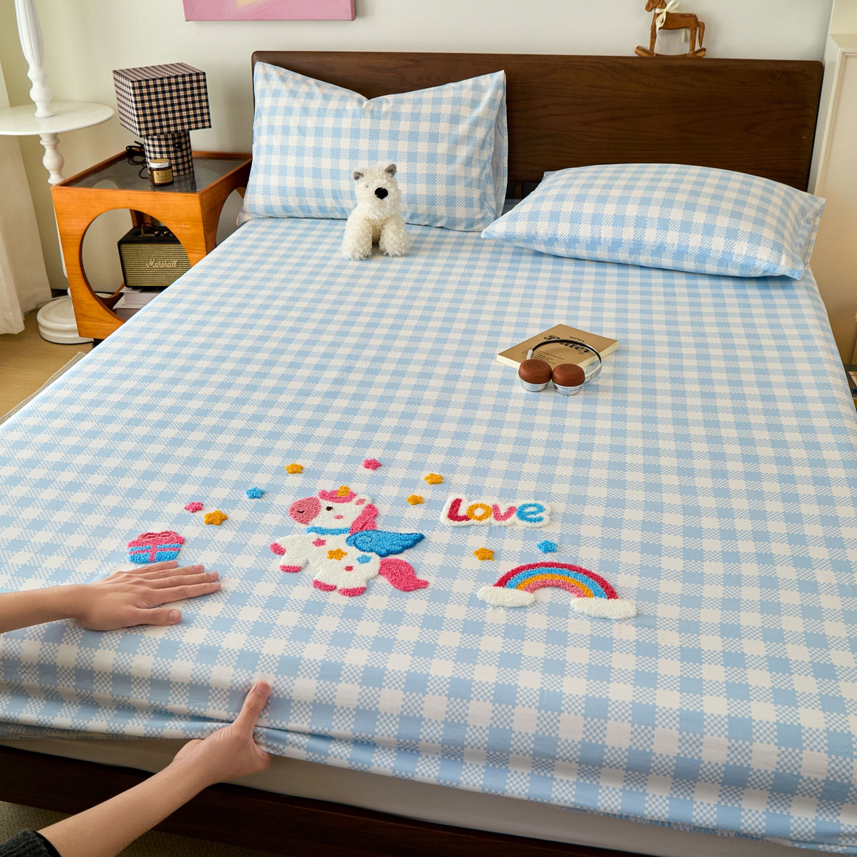 91家纺网 家纺一手货源 找家纺 （总）倾慕家纺 2026新款A类全棉毛巾绣系列单床笠