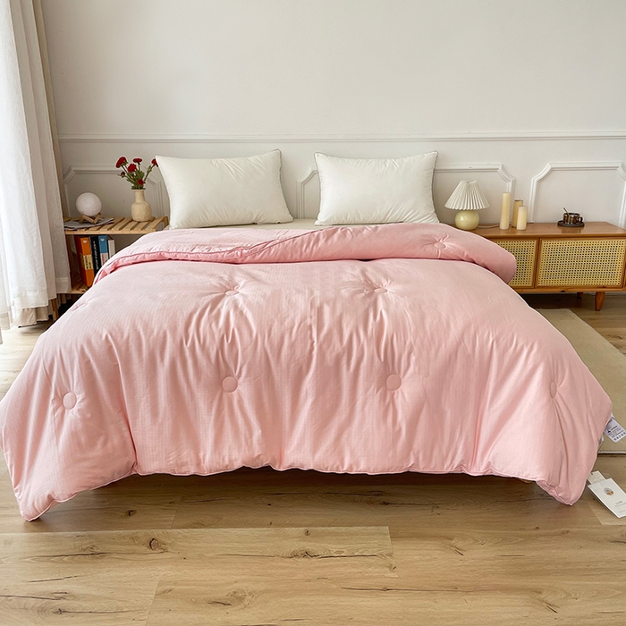 91家纺网 家纺一手货源 找家纺 锦尚坊被芯馆 2026新款大提花全棉21%大豆被纯棉立体双边被子春秋被加厚冬被夏被直播包质检 玉色