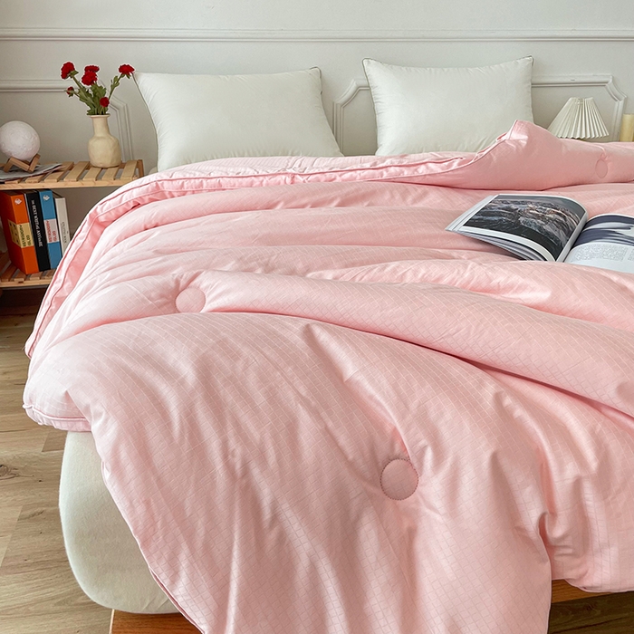 91家纺网 家纺一手货源 找家纺 锦尚坊被芯馆 2026新款大提花全棉21%大豆被纯棉立体双边被子春秋被加厚冬被夏被直播包质检 玉色