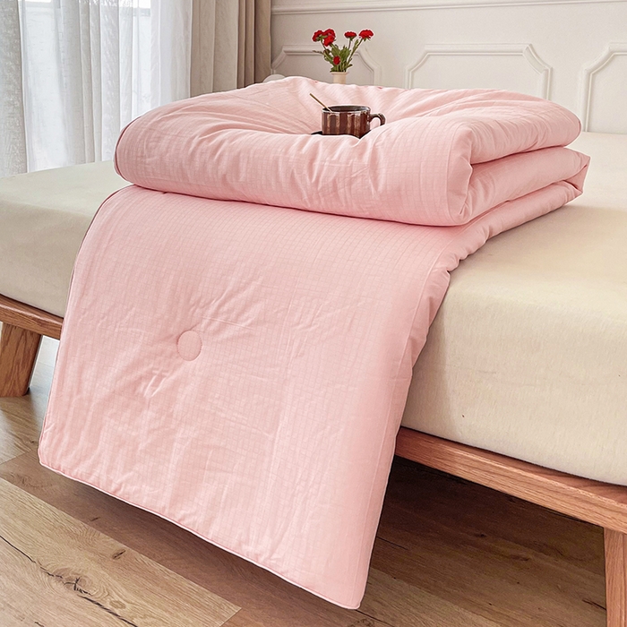 91家纺网 家纺一手货源 找家纺 锦尚坊被芯馆 2026新款大提花全棉21%大豆被纯棉立体双边被子春秋被加厚冬被夏被直播包质检 玉色