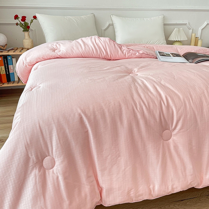 91家纺网 家纺一手货源 找家纺 锦尚坊被芯馆 2026新款大提花全棉21%大豆被纯棉立体双边被子春秋被加厚冬被夏被直播包质检 玉色