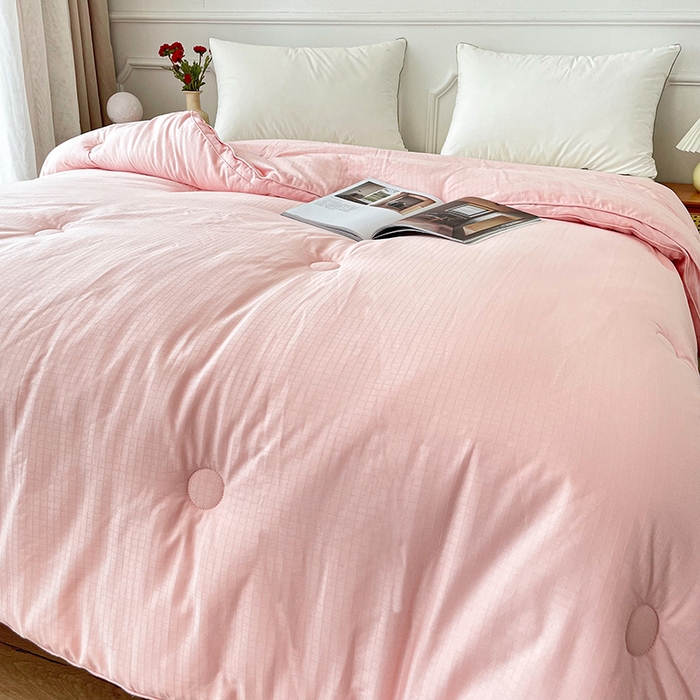 91家纺网 家纺一手货源 找家纺 锦尚坊被芯馆 2026新款大提花全棉21%大豆被纯棉立体双边被子春秋被加厚冬被夏被直播包质检 玉色