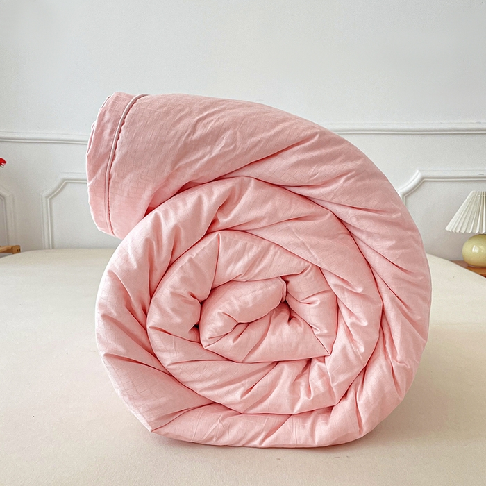 91家纺网 家纺一手货源 找家纺 锦尚坊被芯馆 2026新款大提花全棉21%大豆被纯棉立体双边被子春秋被加厚冬被夏被直播包质检 玉色