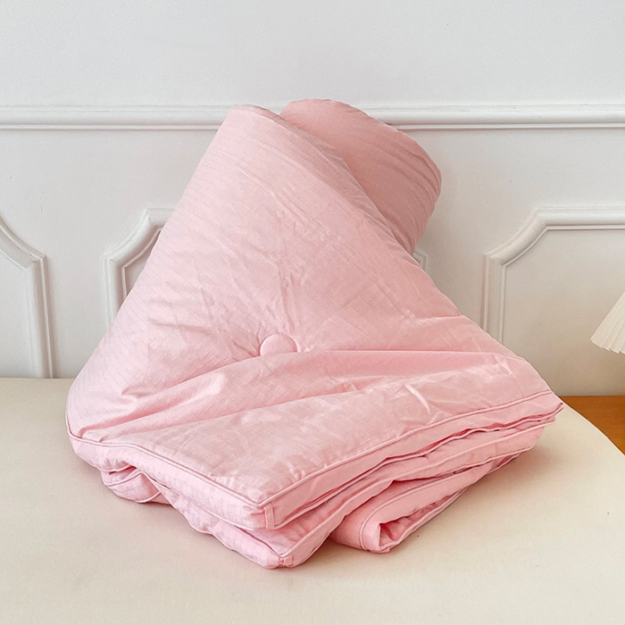 91家纺网 家纺一手货源 找家纺 锦尚坊被芯馆 2026新款大提花全棉21%大豆被纯棉立体双边被子春秋被加厚冬被夏被直播包质检 玉色