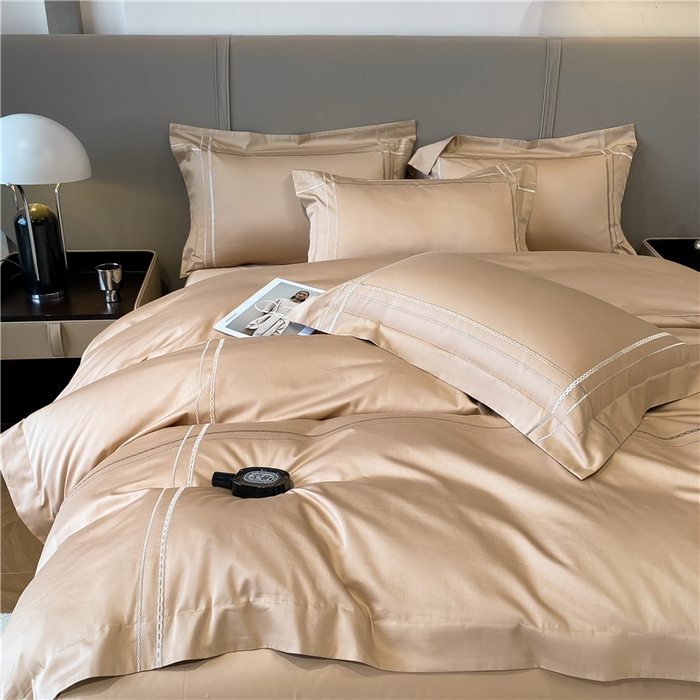 91家纺网 家纺一手货源 找家纺 家居1号家纺 2026新款50双股100支长绒棉四件套-巴黎 巴黎-香槟金