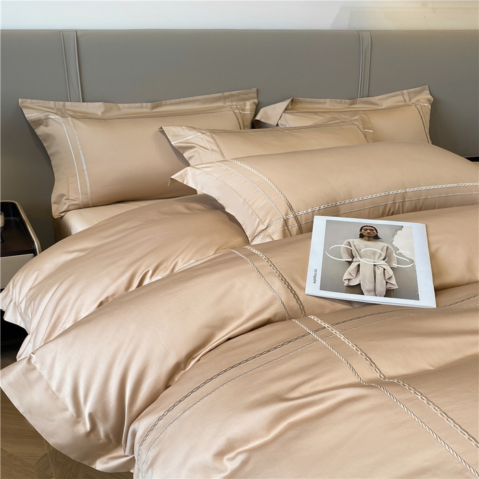 91家纺网 家纺一手货源 找家纺 家居1号家纺 2026新款50双股100支长绒棉四件套-巴黎 巴黎-香槟金