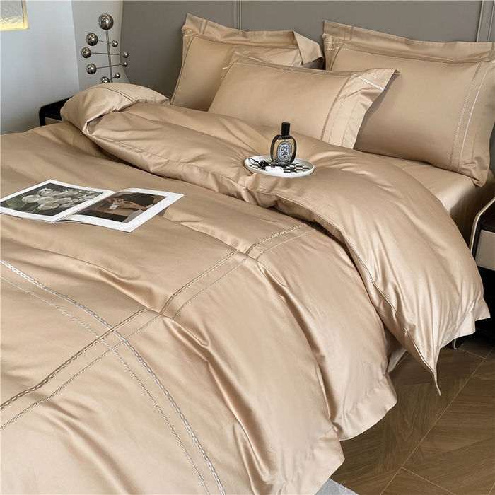 91家纺网 家纺一手货源 找家纺 家居1号家纺 2026新款50双股100支长绒棉四件套-巴黎 巴黎-香槟金