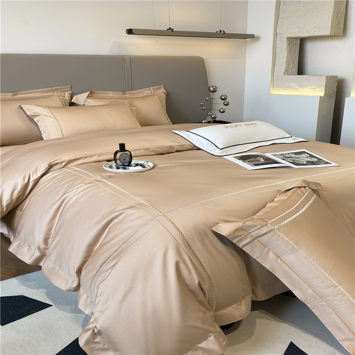 91家纺网 家纺一手货源 找家纺 家居1号家纺 2026新款50双股100支长绒棉四件套-巴黎 巴黎-香槟金