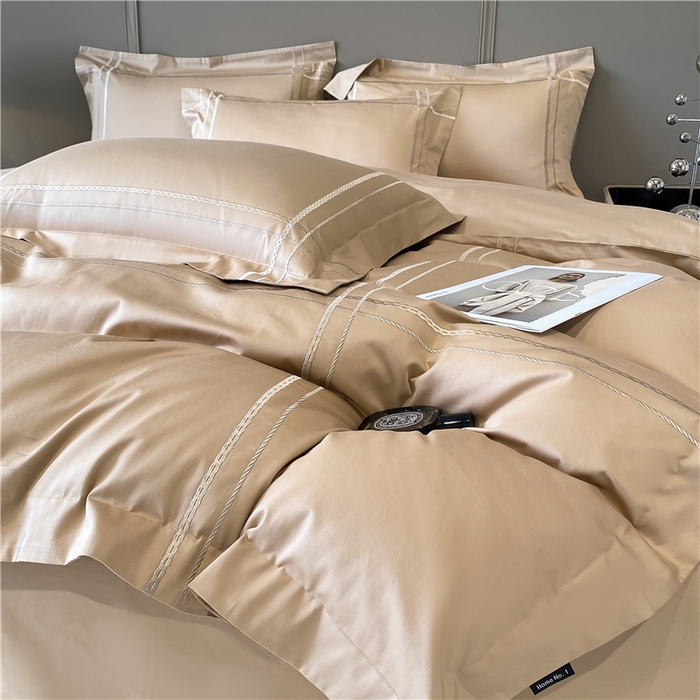 91家纺网 家纺一手货源 找家纺 家居1号家纺 2026新款50双股100支长绒棉四件套-巴黎 巴黎-香槟金