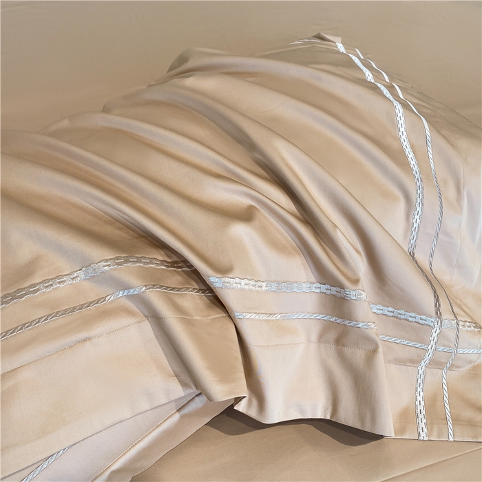 91家纺网 家纺一手货源 找家纺 家居1号家纺 2026新款50双股100支长绒棉四件套-巴黎 巴黎-香槟金