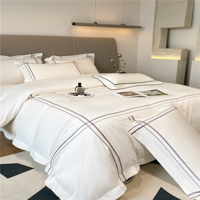 91家纺网 家纺一手货源 找家纺 家居1号家纺 2026新款50双股100支长绒棉四件套-巴黎 巴黎-象牙白