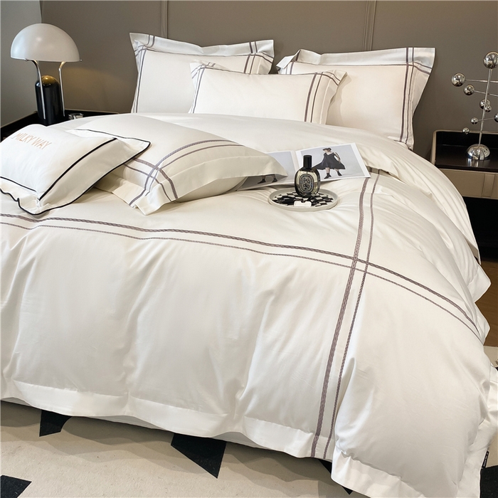 91家纺网 家纺一手货源 找家纺 家居1号家纺 2026新款50双股100支长绒棉四件套-巴黎 巴黎-象牙白