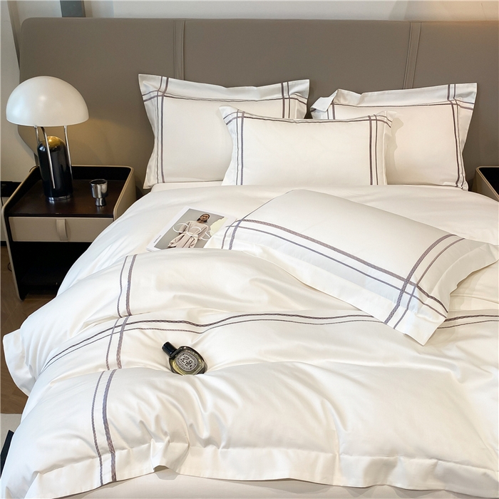 91家纺网 家纺一手货源 找家纺 家居1号家纺 2026新款50双股100支长绒棉四件套-巴黎 巴黎-象牙白