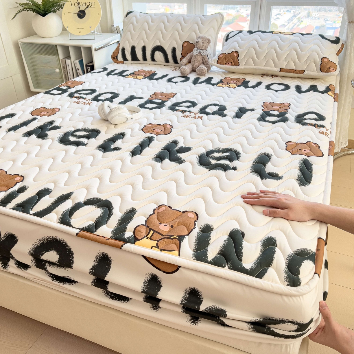 91家纺网 家纺一手货源 找家纺 （总）希廷顿 2026新款印花夹棉防水床笠单床笠床笠单件