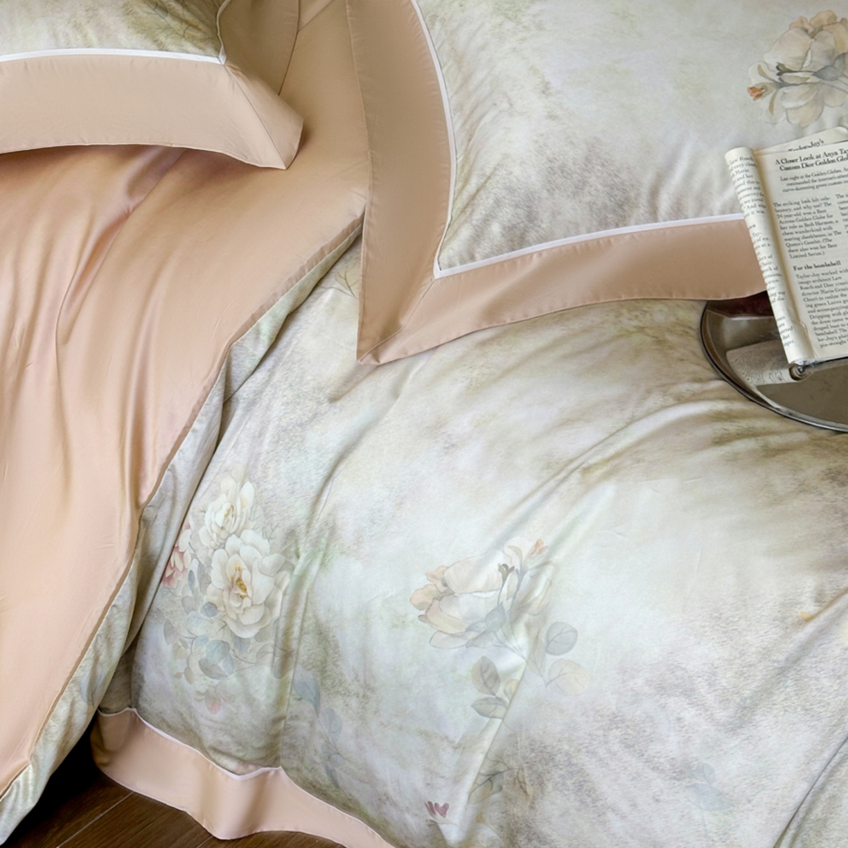 91家纺网 家纺一手货源 找家纺 （总）芯丝路家纺 2026新款进口天丝棉印花四件套（嵌线款）