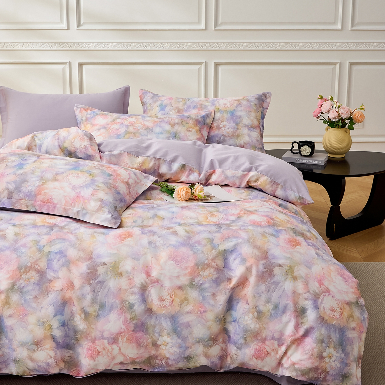 91家纺网 家纺一手货源 找家纺 （总）元元家居（元元被业） 2026新款全棉纯棉13372床盖款四件套-印花款