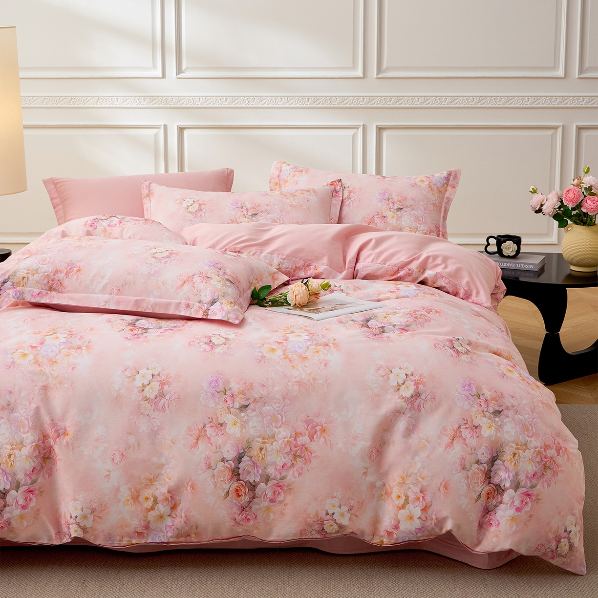 91家纺网 家纺一手货源 找家纺 （总）元元家居（元元被业） 2026新款全棉纯棉13372床盖款四件套-印花款