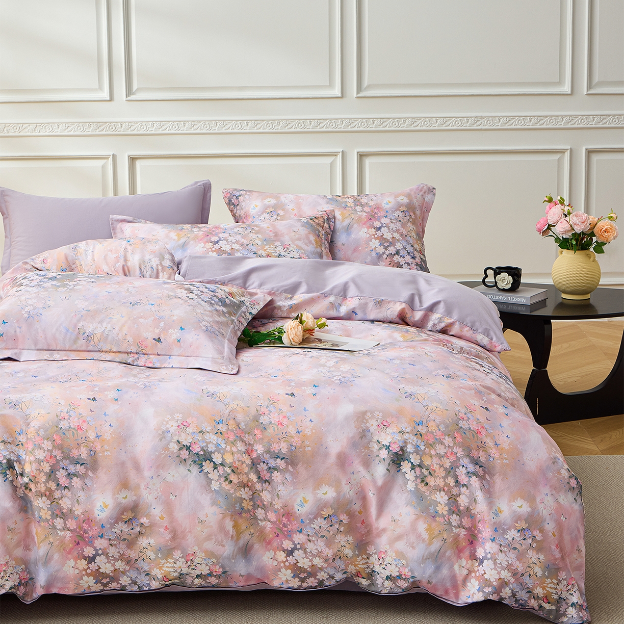 91家纺网 家纺一手货源 找家纺 （总）元元家居（元元被业） 2026新款全棉纯棉13372床盖款四件套-印花款