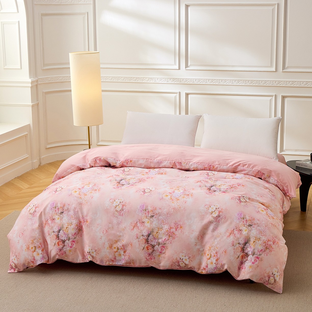 91家纺网 家纺一手货源 找家纺 元元家居（元元被业） 2026新款全棉纯棉13372床盖款四件套-印花款 芳菲