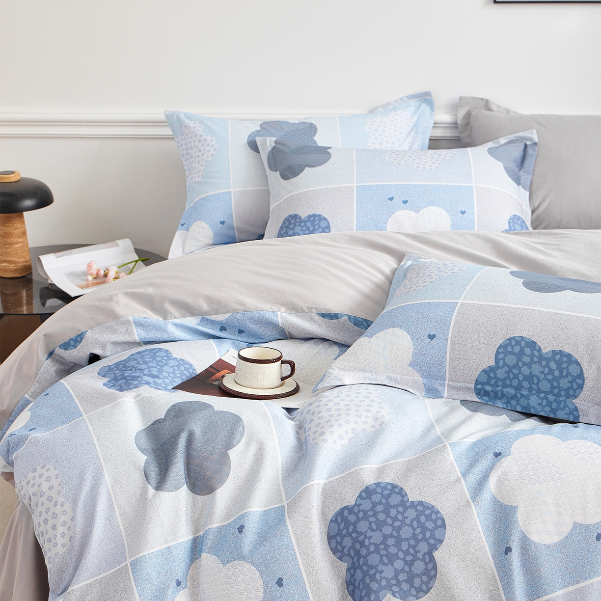 91家纺网 家纺一手货源 找家纺 元元家居（元元被业） 2026新款全棉纯棉13372床盖款四件套-印花款 非凡