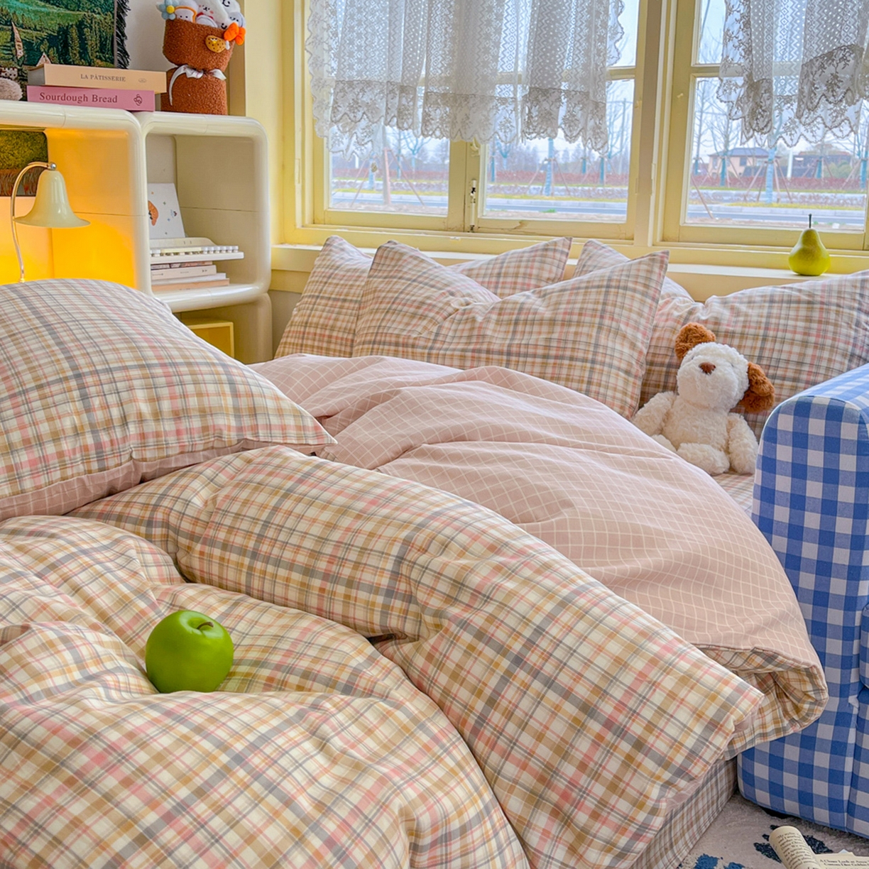 91家纺网 家纺一手货源 找家纺 简约家纺 2026新款全棉斜纹12868四件套系列 歌尔-粉