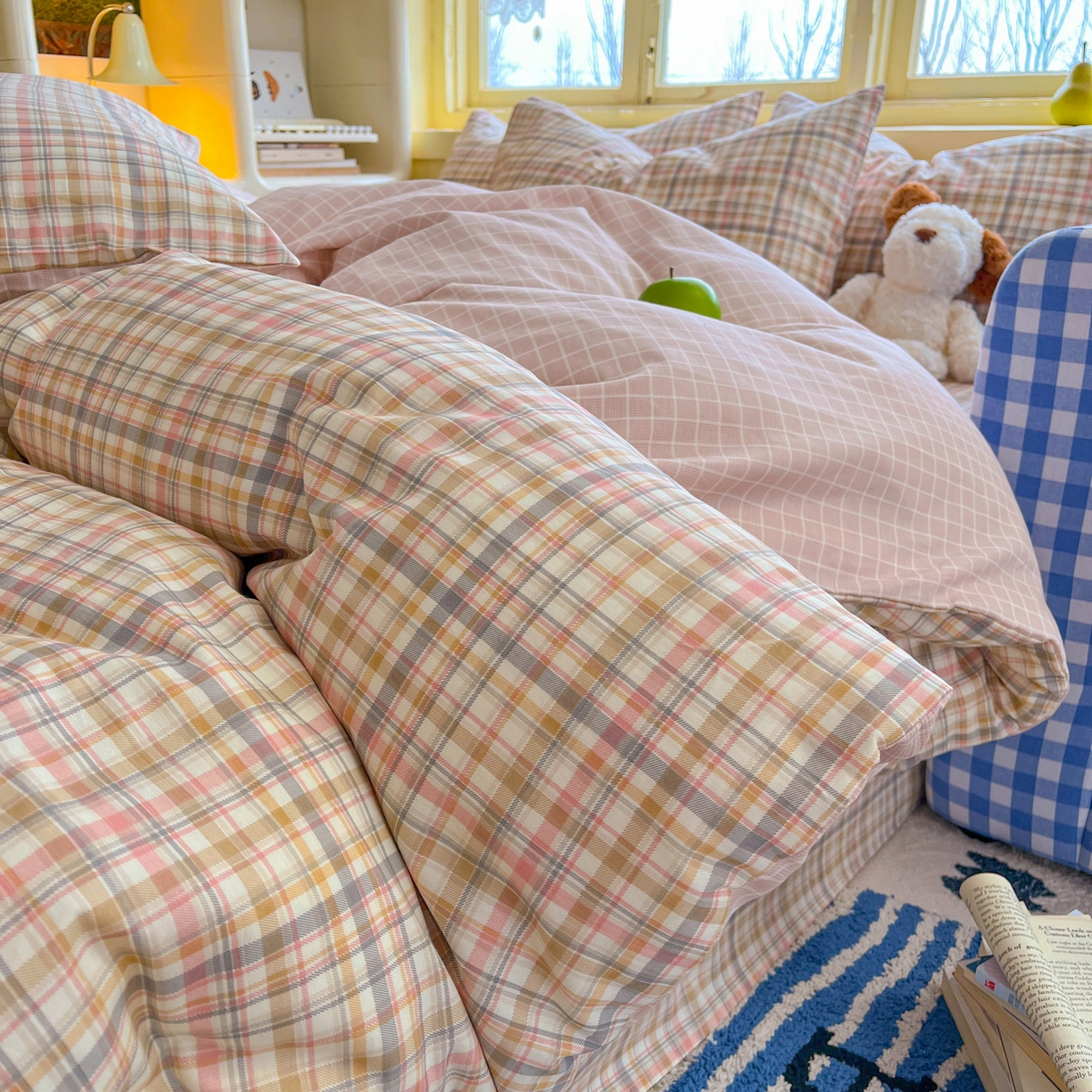 91家纺网 家纺一手货源 找家纺 简约家纺 2026新款全棉斜纹12868四件套系列 歌尔-粉