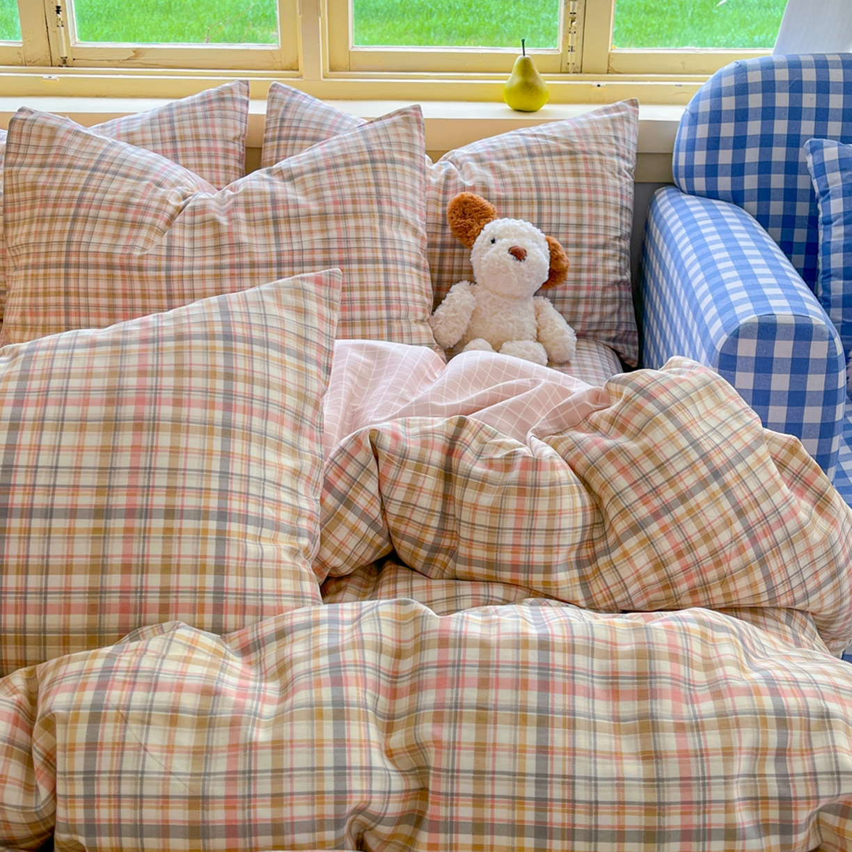 91家纺网 家纺一手货源 找家纺 简约家纺 2026新款全棉斜纹12868四件套系列 歌尔-粉